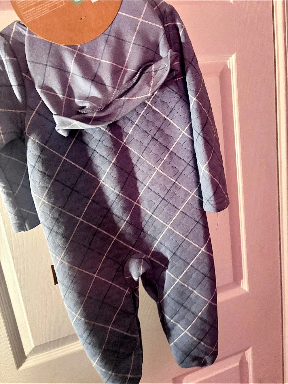 The Children's Place Baby Plaid Footie Gray & Purple NWT